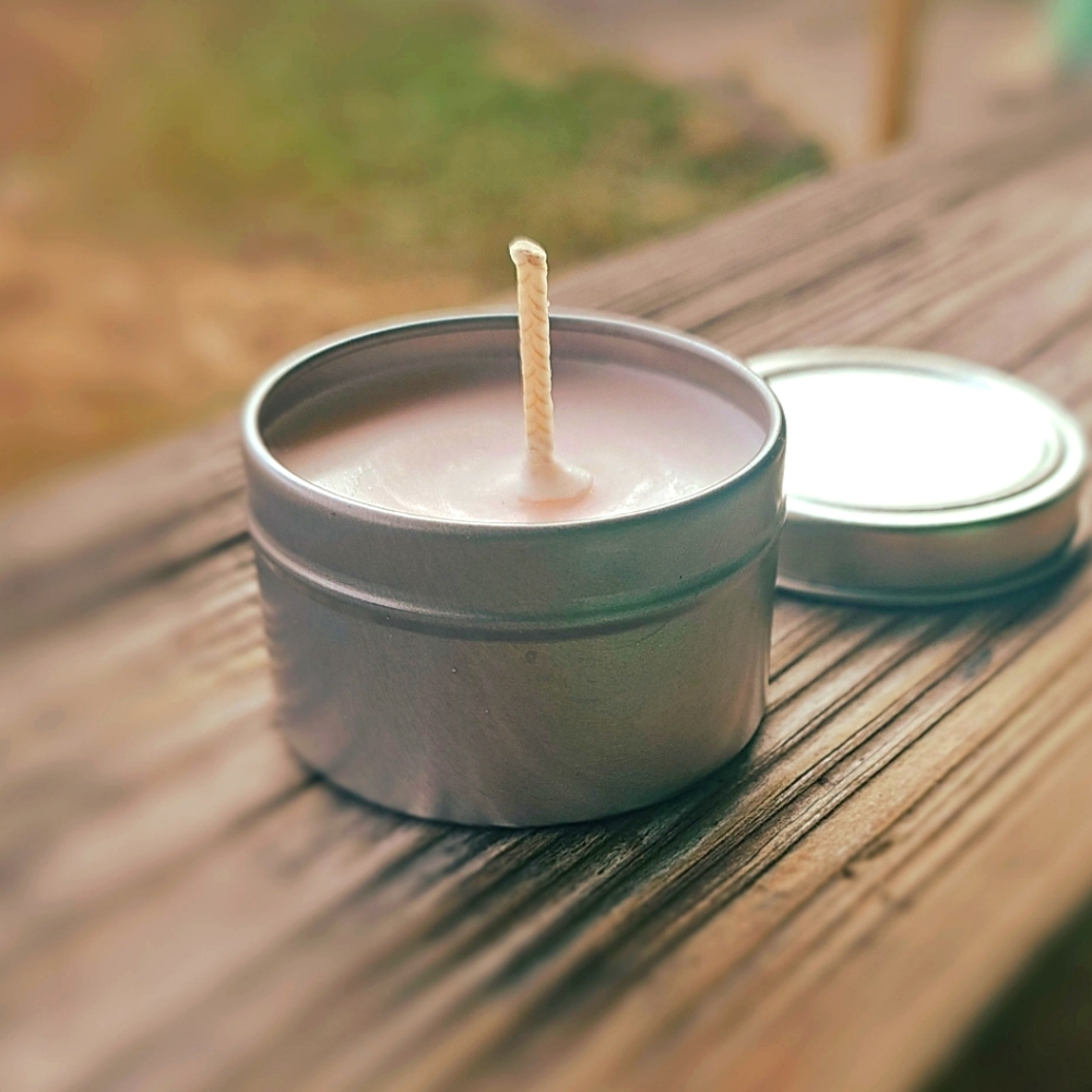 Sweet Vanilla Orange Citrus Soy Wax Candle 2oz. Tin